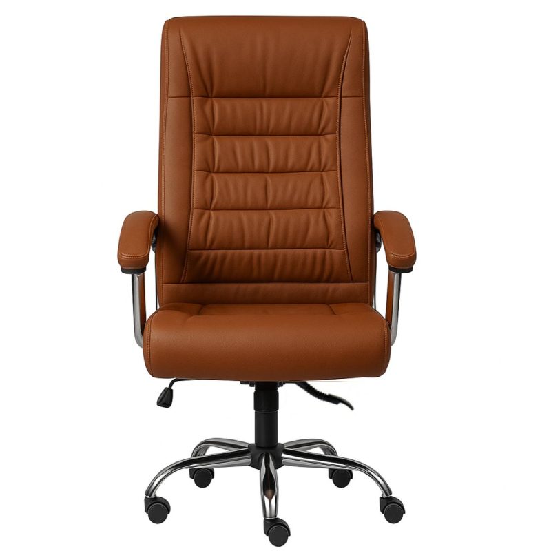 Poltrona Presidente LUXO c/ mola Ensacada – COR CARAMELO – 30059 META Móveis para Escritório em Anápolis Presidente 4