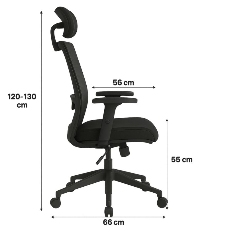 Cadeira de Escritório Tela WAY – Cor Preta – 20079 META Móveis para Escritório em Anápolis Cadeira de Tela 6