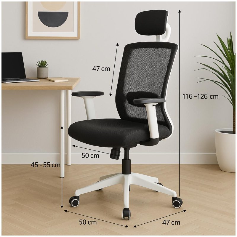 Cadeira de Escritório Tela WAY BRANCA – Cor BRANCA / PTO – 20080 META Móveis para Escritório em Anápolis Cadeira de Tela 8