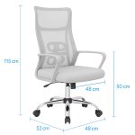Cadeira de Escritório Tela NAVI CINZA – COR CINZA – 20081 META Móveis para Escritório em Anápolis Cadeira de Tela 13