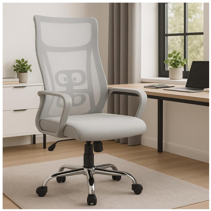 Cadeira de Escritório Tela NAVI CINZA – COR CINZA – 20081 META Móveis para Escritório em Anápolis Cadeira de Tela 8