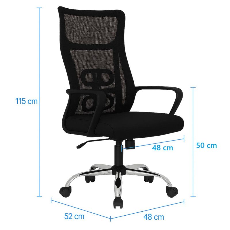 Cadeira de Escritório Tela NAVI – Cor PRETA – 20082 META Móveis para Escritório em Anápolis Cadeira de Tela 6