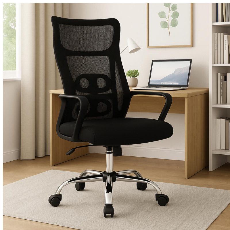 Cadeira de Escritório Tela NAVI – Cor PRETA – 20082 META Móveis para Escritório em Anápolis Cadeira de Tela 9