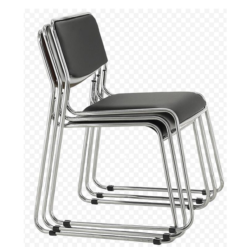 Cadeira Interlocutor Estofada Dakar – Corino Preto – 25008 META Móveis para Escritório em Anápolis Cadeira Fixa Estofada 5