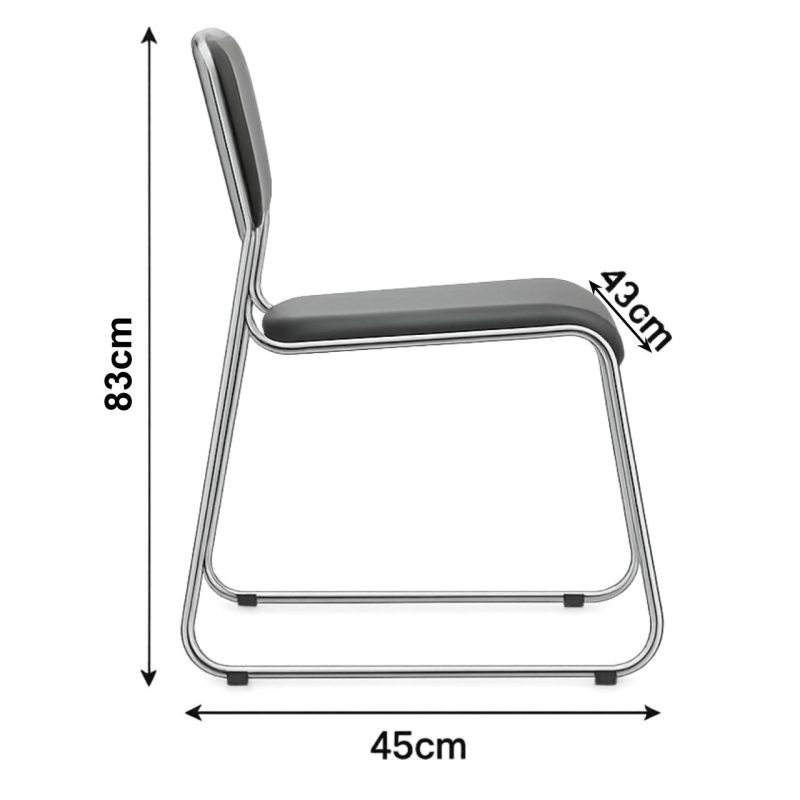 Cadeira Interlocutor Estofada Dakar – Corino Preto – 25008 META Móveis para Escritório em Anápolis Cadeira Fixa Estofada 6