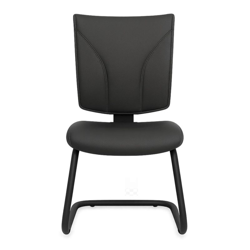 Cadeira de Escritório B-ONE Base em “S” Preta – Corino Preto – 31032 META Móveis para Escritório em Anápolis Cadeira Fixa Estofada 3