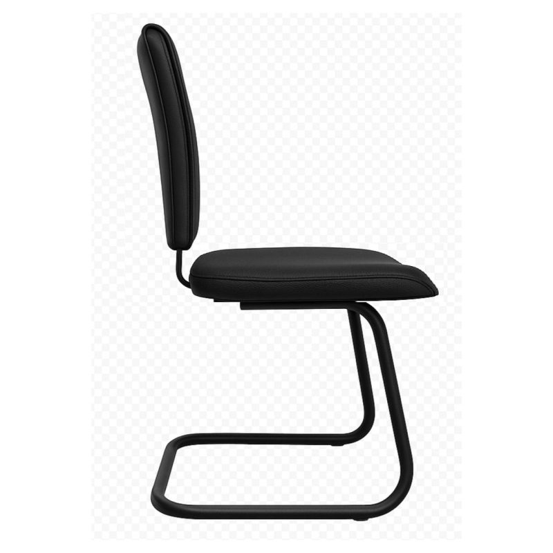 Cadeira de Escritório B-ONE Base em “S” Preta – Corino Preto – 31032 META Móveis para Escritório em Anápolis Cadeira Fixa Estofada 4