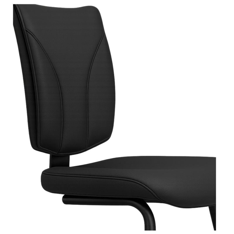 Cadeira de Escritório B-ONE Base em “S” Preta – Corino Preto – 31032 META Móveis para Escritório em Anápolis Cadeira Fixa Estofada 6