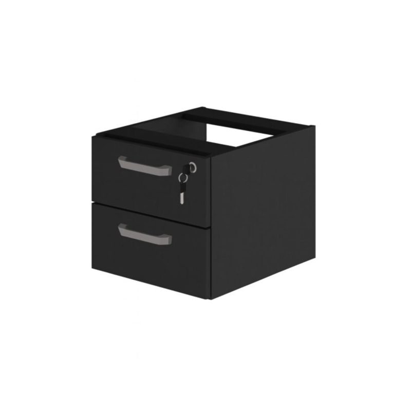 Gaveteiro suspenso – PRETO/PRETO – 26008 META Móveis para Escritório em Anápolis Linha 40mm Preto / Preto 3