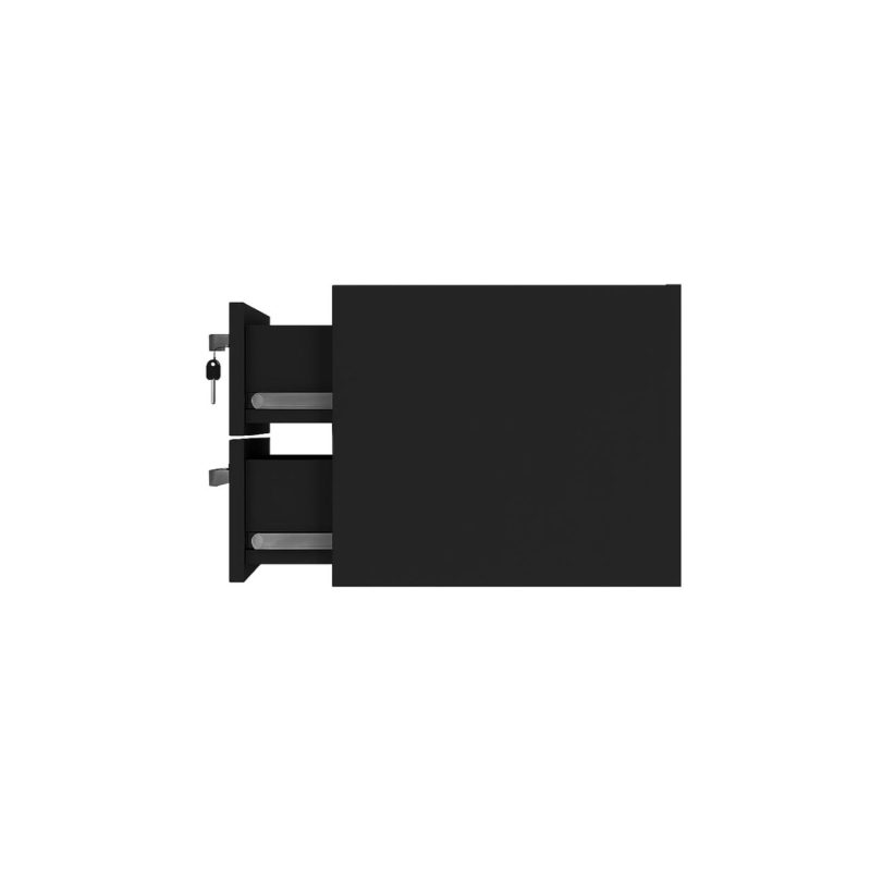 Gaveteiro suspenso – PRETO/PRETO – 26008 META Móveis para Escritório em Anápolis Linha 40mm Preto / Preto 4