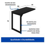 Mesa em L PÉ QUADRO (1,70×0,70m + Mesa Auxiliar) – S/ Gavetas – PRETO / PRETO – 26011 META Móveis para Escritório em Anápolis Linha 40mm Preto / Preto 16 Mesa em L PÉ QUADRO (1,70×0,70m + Mesa Auxiliar) – S/ Gavetas – PRETO / PRETO – 26011 META Móveis para Escritório em Anápolis Linha 40mm Preto / Preto 16