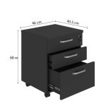 Gaveteiro Volante com 03 Gavetas com Rodízios e Fechadura – MDP Preto – 26034 META Móveis para Escritório em Anápolis Linha 40mm Preto / Preto 11 Gaveteiro Volante com 03 Gavetas com Rodízios e Fechadura – MDP Preto – 26034 META Móveis para Escritório em Anápolis Linha 40mm Preto / Preto 11