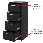 Arquivo de Madeira para Pasta Suspensa com 4 Gavetas – MDP PRETO – 26035 META Móveis para Escritório em Anápolis Linha 40mm Preto / Preto 12 Arquivo de Madeira para Pasta Suspensa com 4 Gavetas – MDP PRETO – 26035 META Móveis para Escritório em Anápolis Linha 40mm Preto / Preto 12