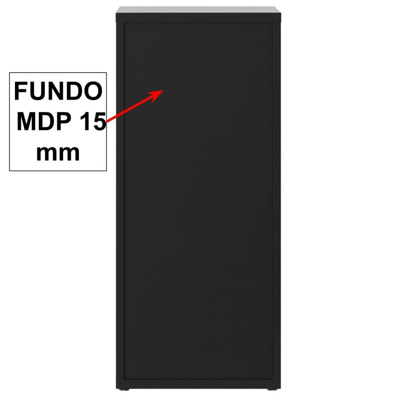 Arquivo de Madeira para Pasta Suspensa com 4 Gavetas – MDP PRETO – 26035 META Móveis para Escritório em Anápolis Linha 40mm Preto / Preto 6