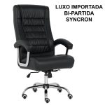 Poltrona LUXO IMPORTADA Concha Dupla Syncron – Couríssimo Preto – 30017 META Móveis para Escritório em Anápolis Presidente 10 Poltrona LUXO IMPORTADA Concha Dupla Syncron – Couríssimo Preto – 30017 META Móveis para Escritório em Anápolis Presidente 10