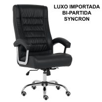 Poltrona LUXO IMPORTADA Concha Dupla Syncron - Couríssimo Preto - 30017