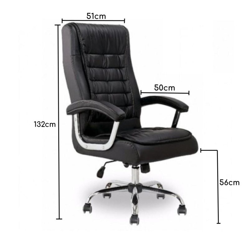 Poltrona LUXO IMPORTADA Concha Dupla Syncron – Couríssimo Preto – 30017 META Móveis para Escritório em Anápolis Presidente 8