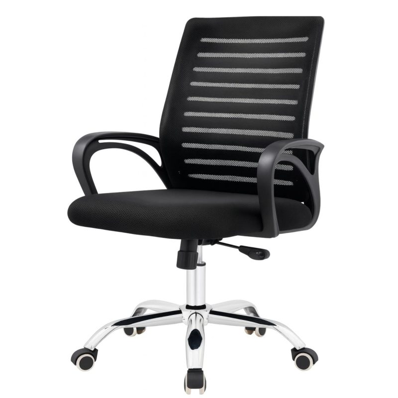 Cadeira para Escritório Tela OZY com Braço – Cor Preta – 30055 META Móveis para Escritório em Anápolis Cadeira de Tela 5