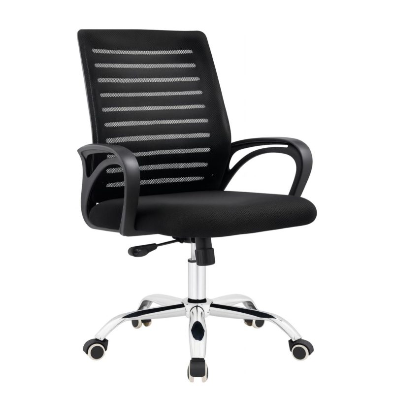 Cadeira para Escritório Tela OZY com Braço – Cor Preta – 30055 META Móveis para Escritório em Anápolis Cadeira de Tela 2