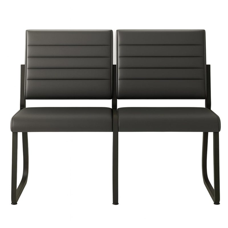 Sofanete para Escritório Estofada com 02 Lugares – TRIX – Pés PRETO – 35120 META Móveis para Escritório em Anápolis Cadeira Longarina Sofanete 3