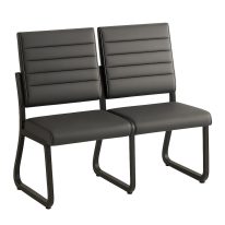 Sofanete para Escritório Estofada com 02 Lugares - TRIX - Pés PRETO - 35120