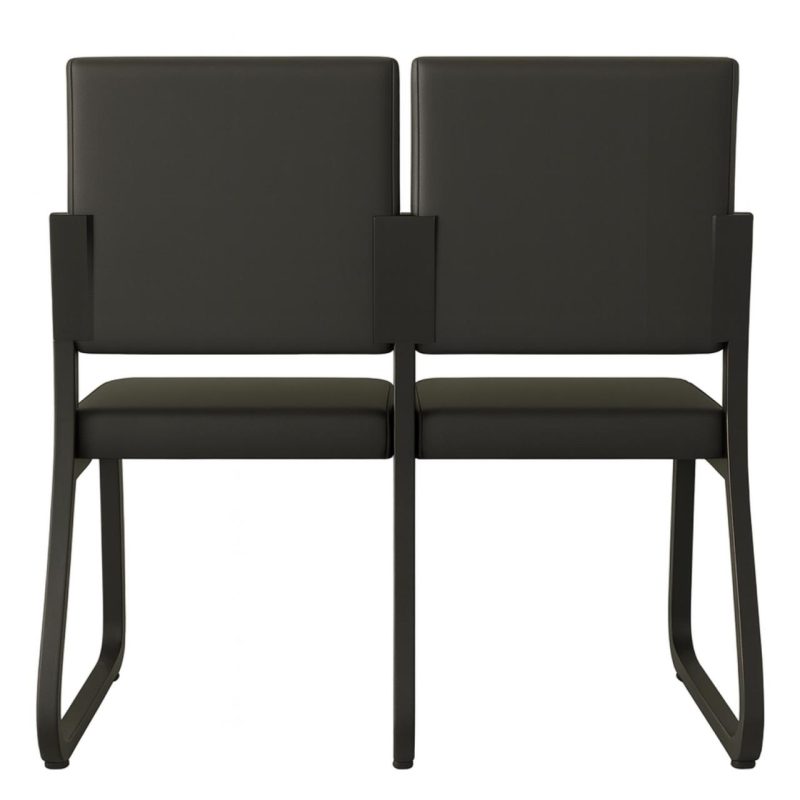 Sofanete para Escritório Estofada com 02 Lugares – TRIX – Pés PRETO – 35120 META Móveis para Escritório em Anápolis Cadeira Longarina Sofanete 5