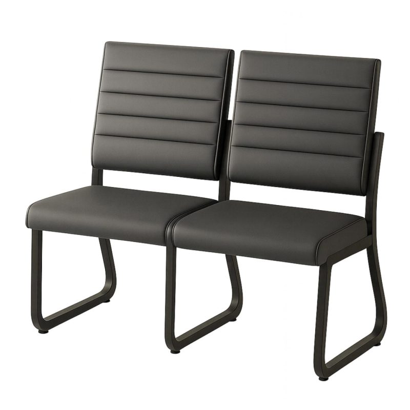 Sofanete para Escritório Estofada com 02 Lugares – TRIX – Pés PRETO – 35120 META Móveis para Escritório em Anápolis Cadeira Longarina Sofanete 6