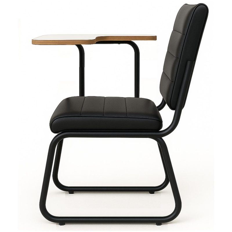 Poltrona Universitária TRIX Estofada com Prancheta Fixa – Corino Preto – 35121 META Móveis para Escritório em Anápolis Carteira Escolar 4