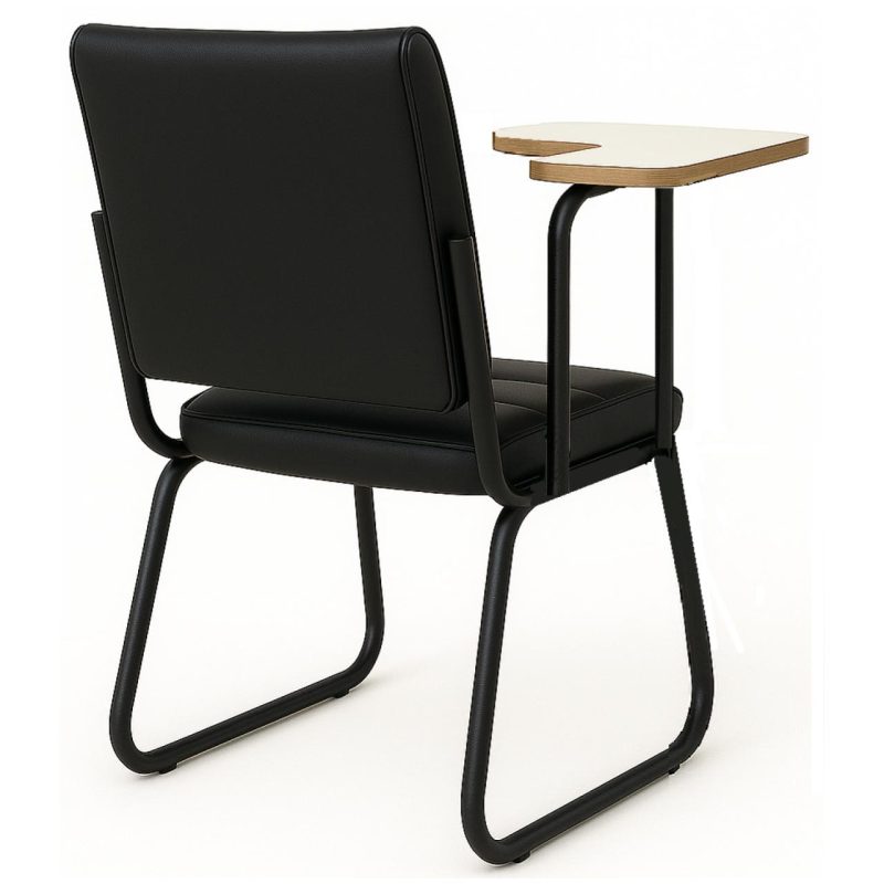 Poltrona Universitária TRIX Estofada com Prancheta Fixa – Corino Preto – 35121 META Móveis para Escritório em Anápolis Carteira Escolar 5