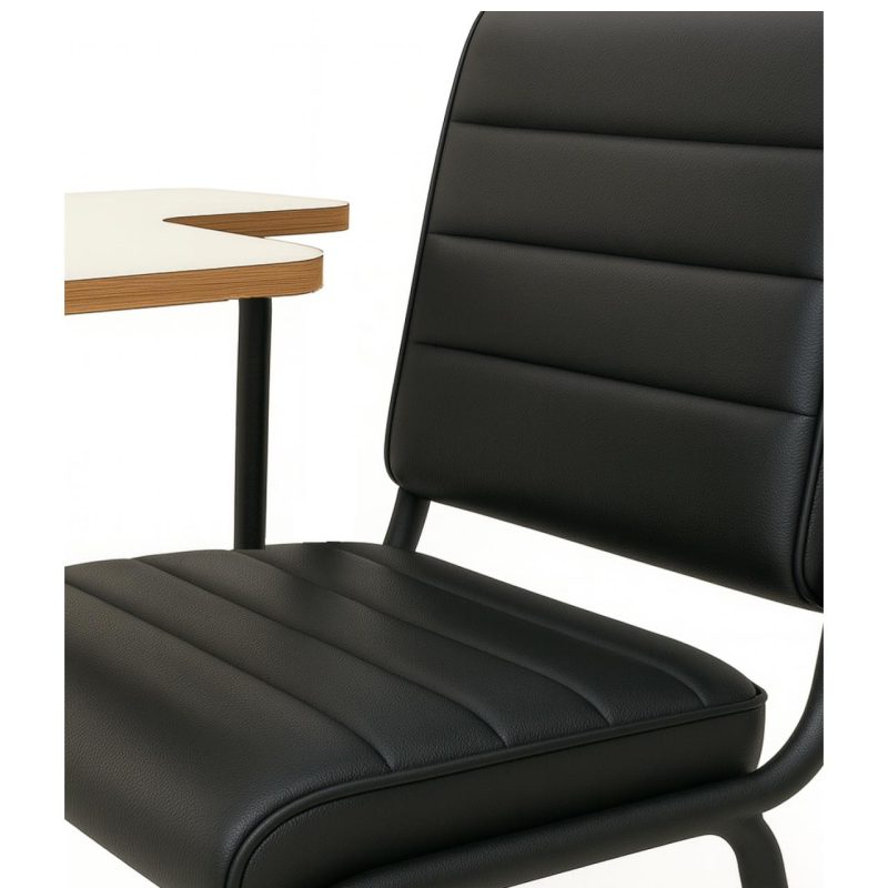 Poltrona Universitária TRIX Estofada com Prancheta Fixa – Corino Preto – 35121 META Móveis para Escritório em Anápolis Carteira Escolar 6