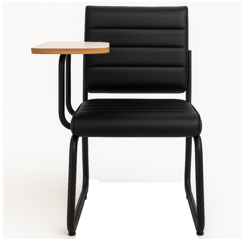 Poltrona Universitária TRIX Estofada com Prancheta Fixa – Corino Preto – 35121 META Móveis para Escritório em Anápolis Carteira Escolar 2