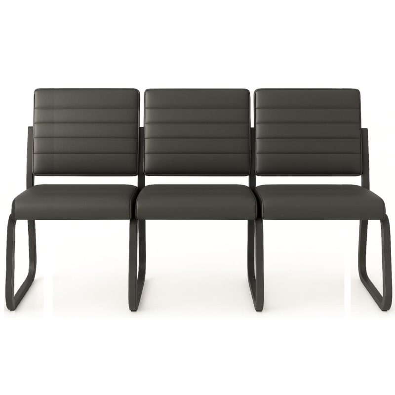 Sofanete para Escritório Estofada com 03 Lugares – TRIX – Pés PRETO – 35123 META Móveis para Escritório em Anápolis Cadeira Longarina Sofanete 3