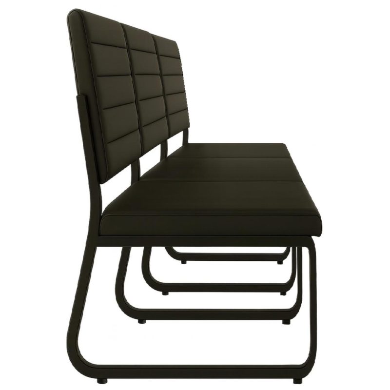 Sofanete para Escritório Estofada com 03 Lugares – TRIX – Pés PRETO – 35123 META Móveis para Escritório em Anápolis Cadeira Longarina Sofanete 5