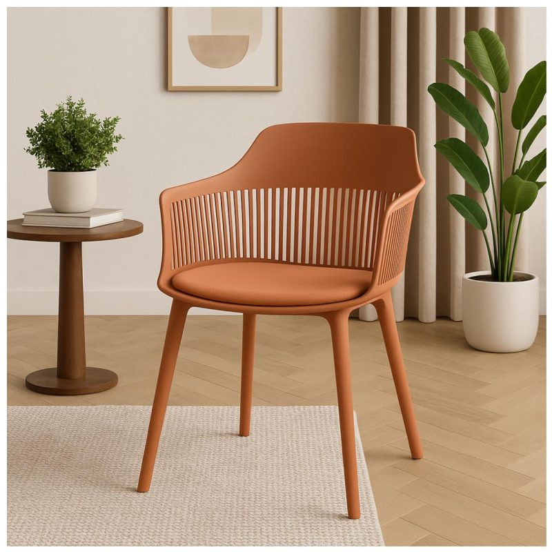 Cadeira Interlocutor MARCELA Polipropileno – COR CARAMELO – 37014 META Móveis para Escritório em Anápolis Cadeira Fixa Plástica 7